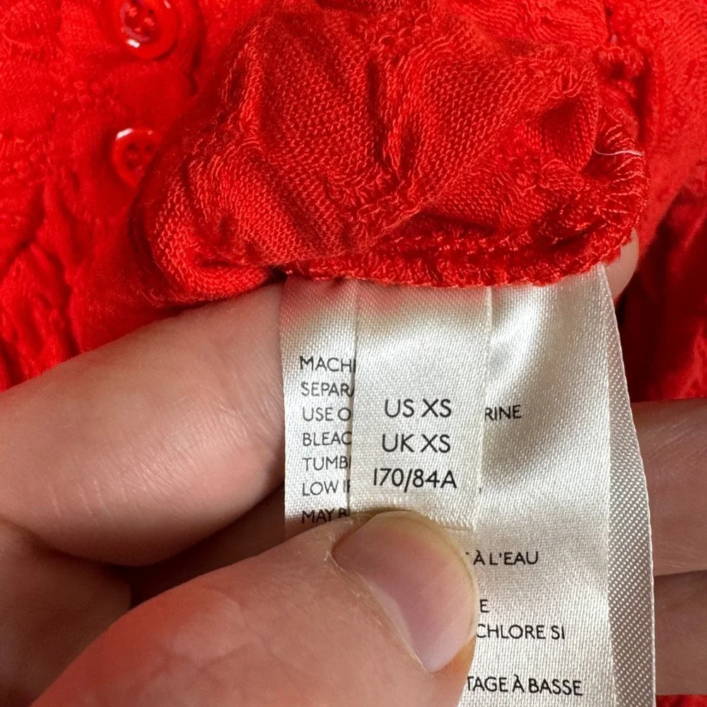 Free People Top Womens XS Red Lady Bug Babydoll‎ Preppy Boho Basic Capsule Y2K
